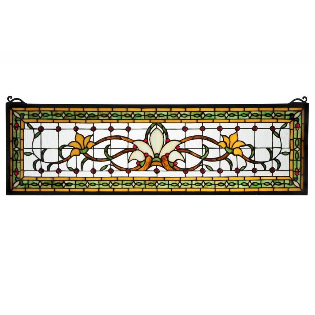 Saffron Fairytale Transom Stained Glass Window Panel - n/a