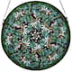 Emerald Dragonfly Swirl Medallion Stained Glass Window Panel - N A 