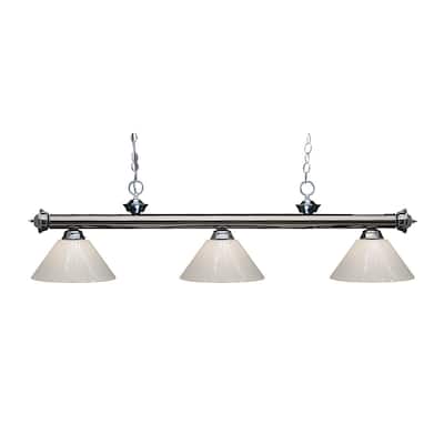 Avery Home Lighting 3-light Riviera Gun Metal White Billiard Fixture