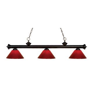 Brown Pool Table Ceiling Lights Online At Our Avery Home Lighting 3 Light Riviera Bronze Red Billiard Fixture