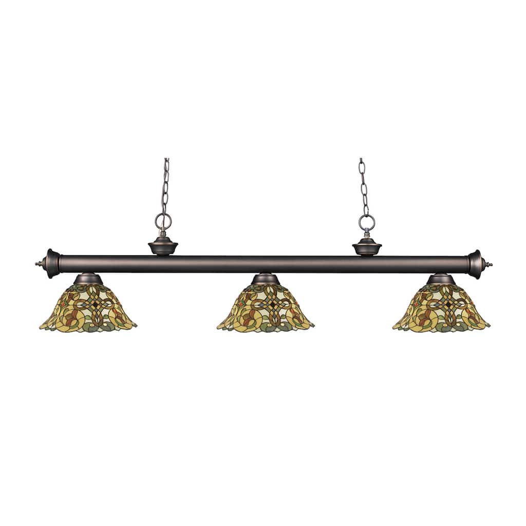 Avery Home Lighting Riviera Olde Bronze and Tiffany-style Glass 3-light Billard Fixture
