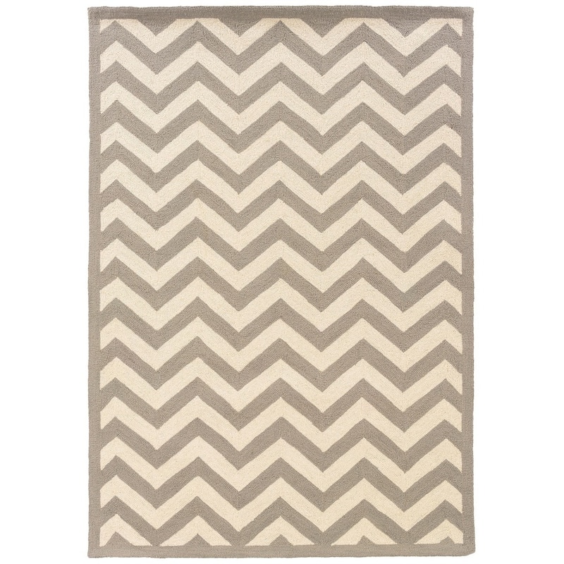 Linon Silhouette Area Rug - 5' x 7' - Grey/Ivory