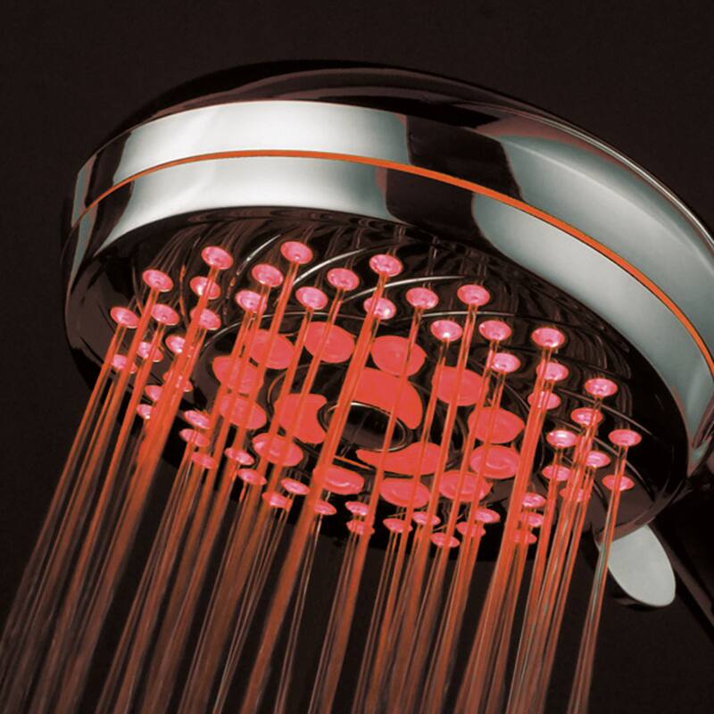 HotelSpa Ultra-Luxury 7-setting LED Hand Shower with Chrome Face and Color-Changing Temperature Sensor