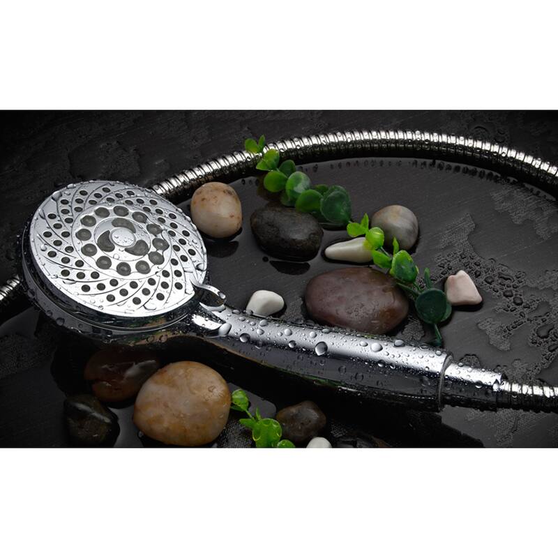 HotelSpa Ultra-Luxury 7-setting LED Hand Shower with Chrome Face and Color-Changing Temperature Sensor