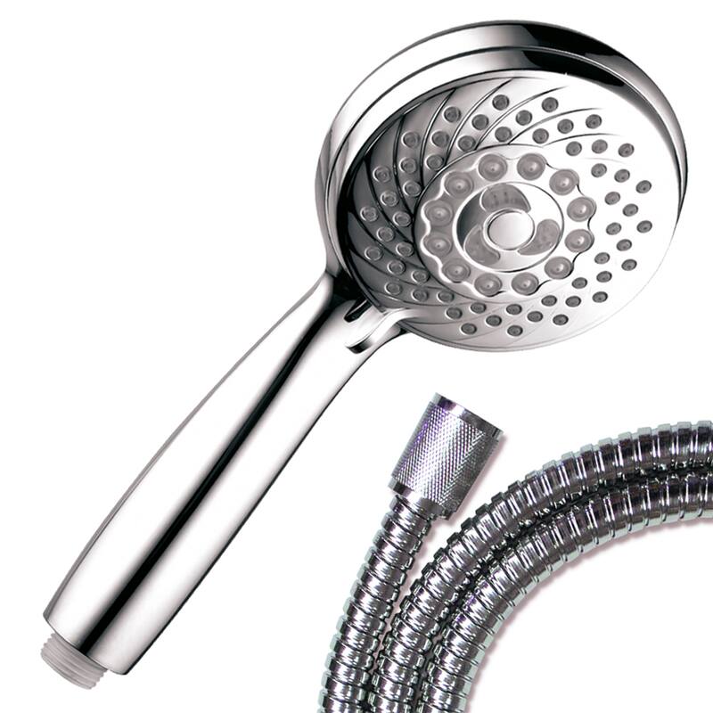 HotelSpa Ultra-Luxury 7-setting LED Hand Shower with Chrome Face and Color-Changing Temperature Sensor
