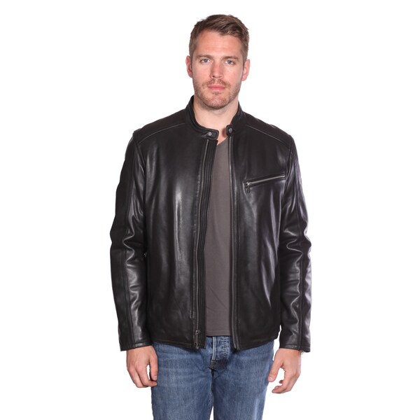 Shop Christian Reed Men's Stanton Leather Moto Jacket - On Sale - Free ...
