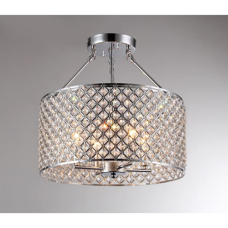 Kirsten Crystal Semi-Flush Mount - Silver - Silver