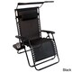 Havenside Home Garden City Oversized Zero Gravity Chair with Sunshade and Drink Tray - Thumbnail 5