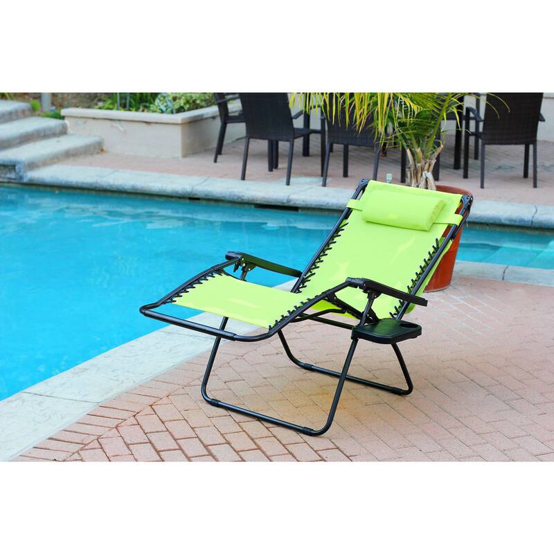 Garden City Oversized Zero Gravity Chair with Sunshade and Drink Tray