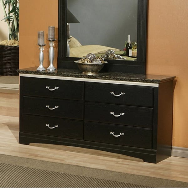 Sandberg Furniture La Jolla Morena Black Marble 6-drawer Dresser