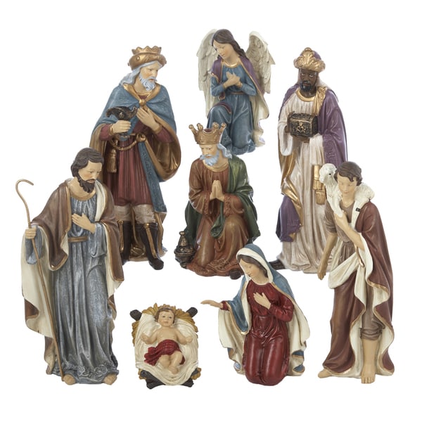 Shop Kurt Adler 9-inch Resin Nativity Set of 8 Pieces - Free Shipping ...