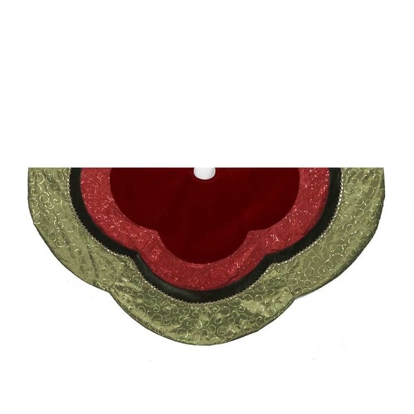 Kurt Adler 54 inch Velvet and Silk Gold/Green/Red Scalloped