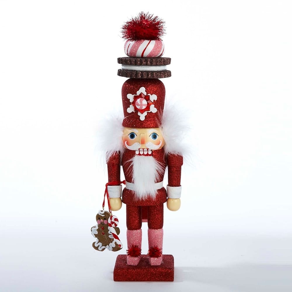 Kurt Adler 12-Inch Hollywood Red Gingerbread Nutcracker with Cookie Hat