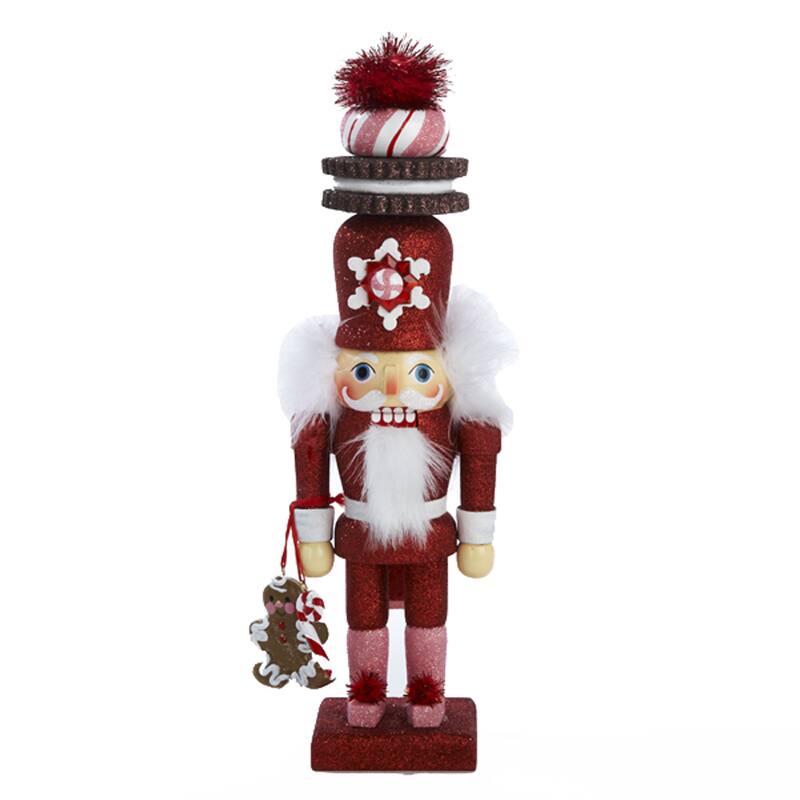 Kurt Adler 12-Inch Hollywood Red Gingerbread Nutcracker with Cookie Hat
