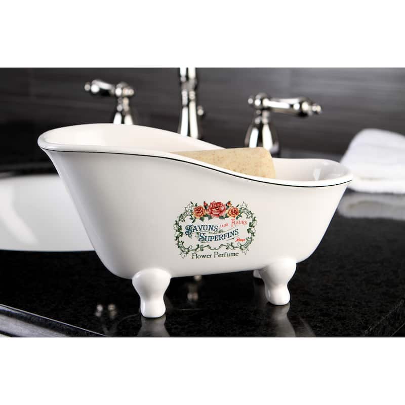 Savons Aux Fleurs Slipper Clawfoot Tub Soap Dish - Green/Red/White