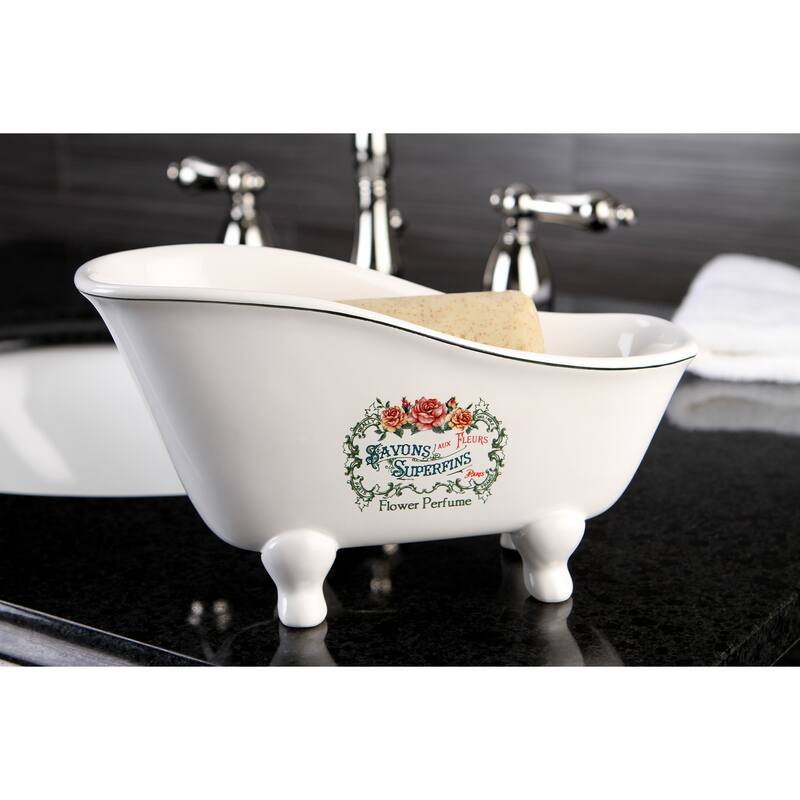 Savons Aux Fleurs Slipper Clawfoot Tub Soap Dish - Green/Red/White