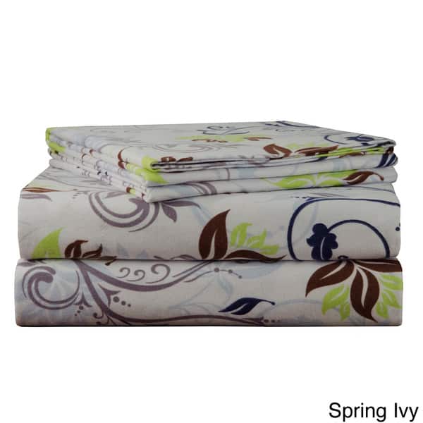 170 Gsm Heavy Weight Printed Deep Pocket Flannel Bed Sheet Set Overstock 9549738