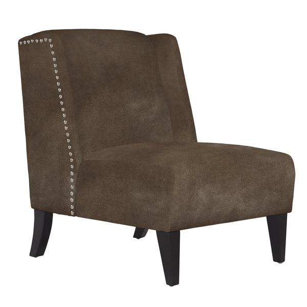 Handy Living Barton Milk Chocolate Brown Renu Leather Armless Handy Living Barton Milk Chocolate Brown Renu Leather Armless Wingback Chair