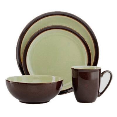 Denby Duets Chestnut/Apple 4-piece Place Setting