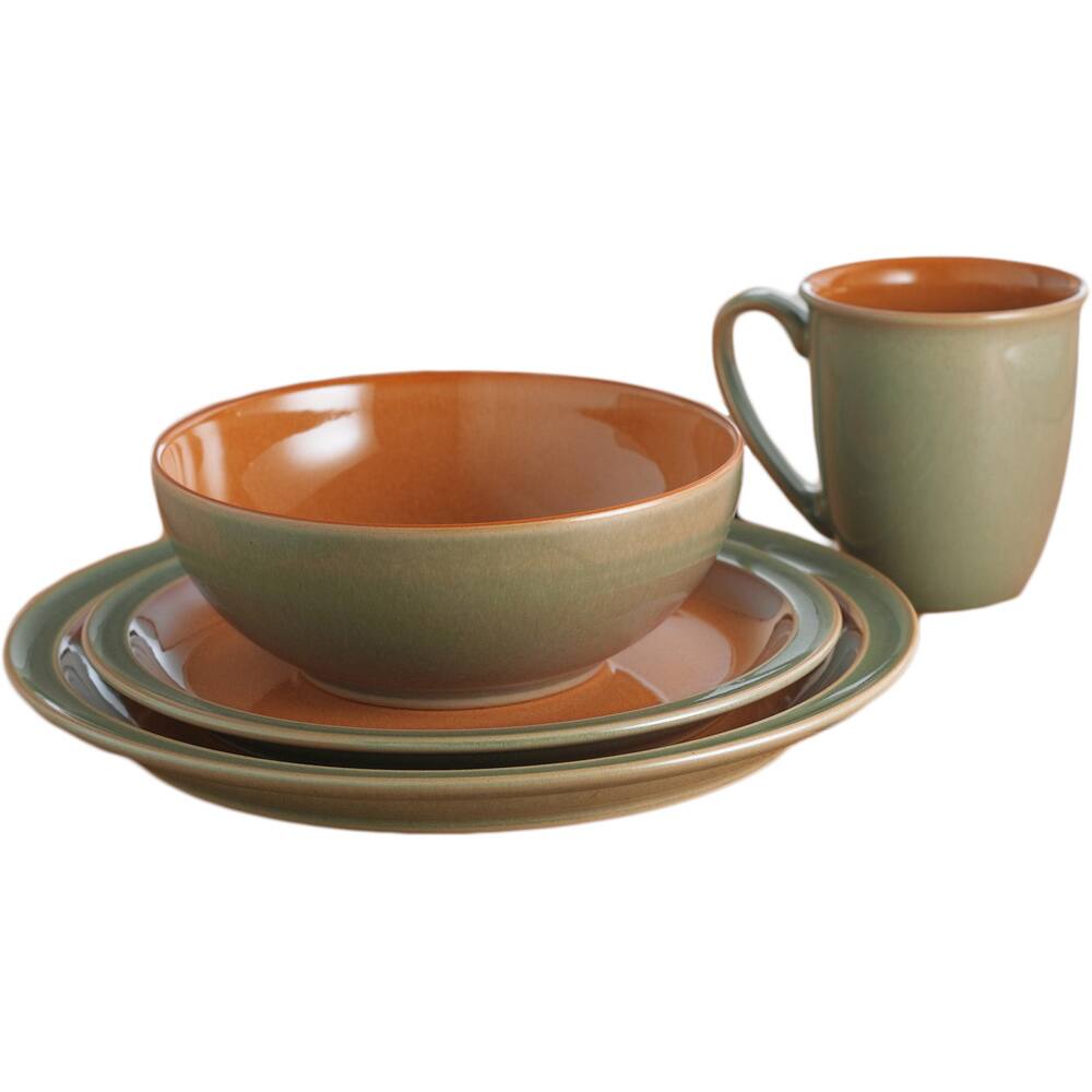 Denby Duet Sage/ Paprika 4-piece Place Setting