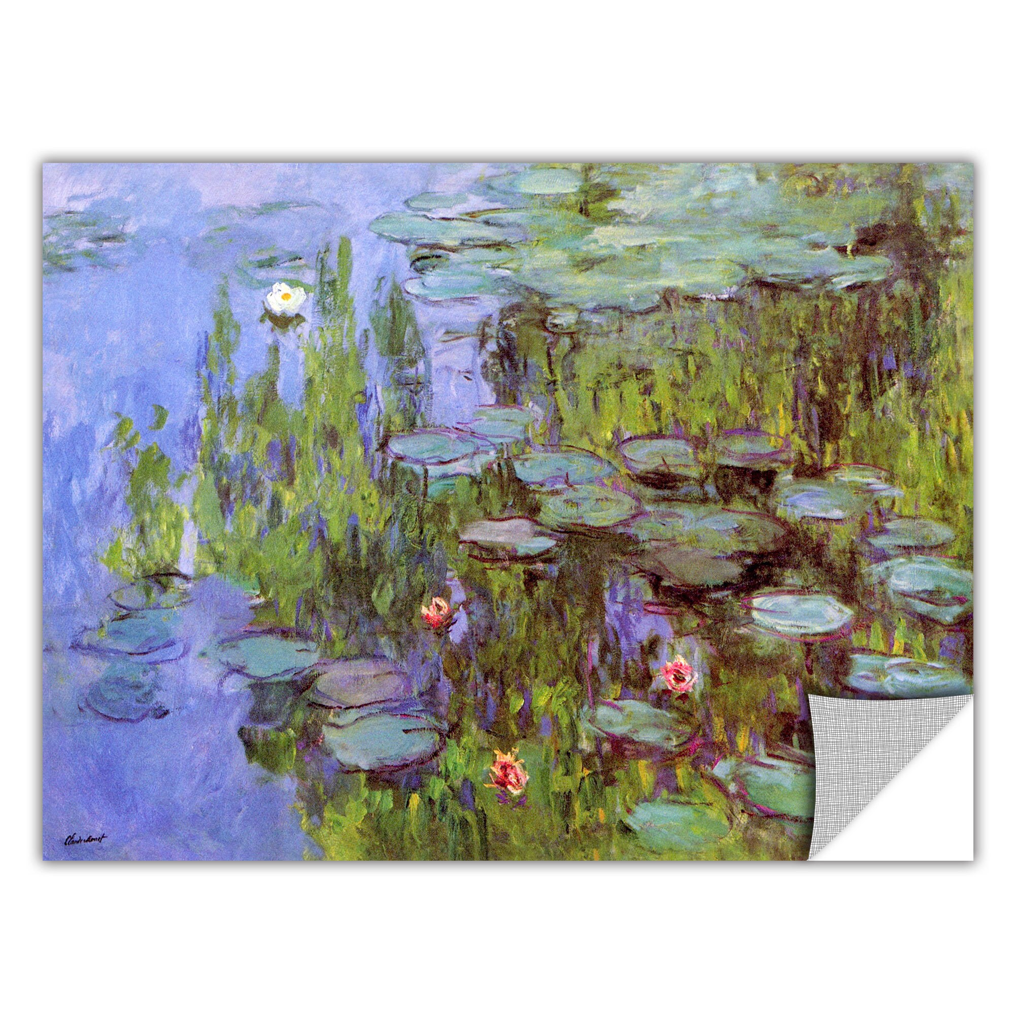 14 by 18-Inch ArtWall Sea Roses Removable Wall Art by Claude Monet 