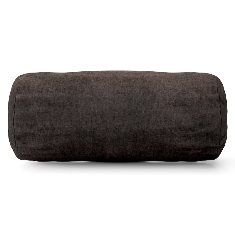 Majestic Home Goods Villa Velvet Round Bolster Throw Pillow - Villa Storm