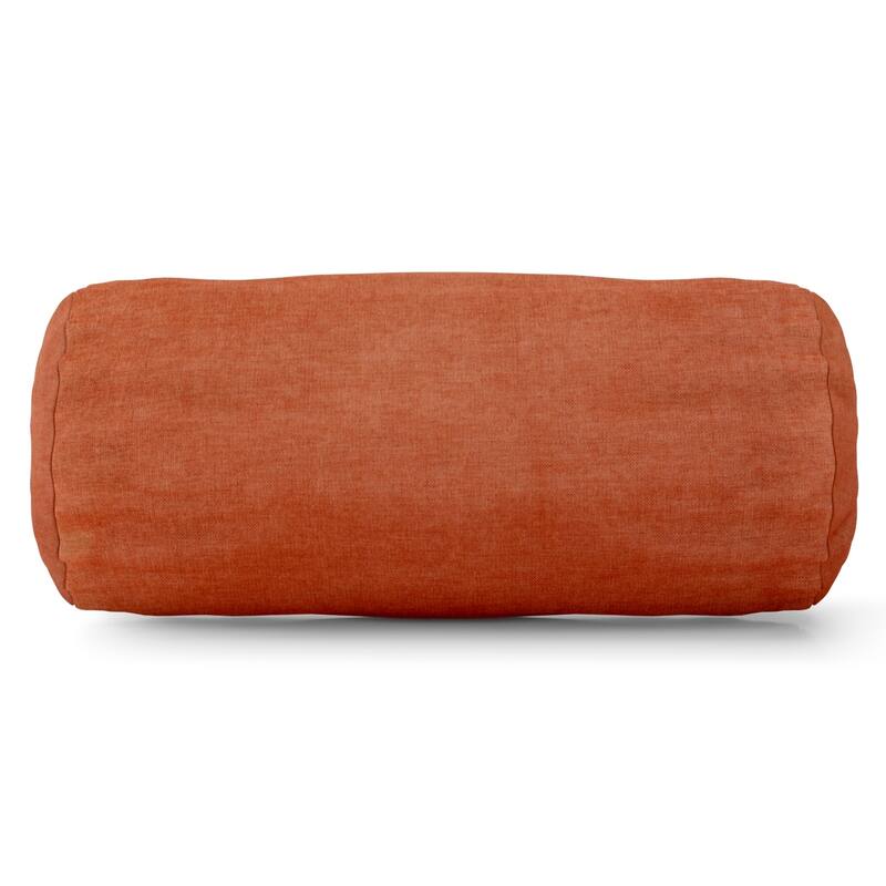 Majestic Home Goods Villa Velvet Round Bolster Throw Pillow