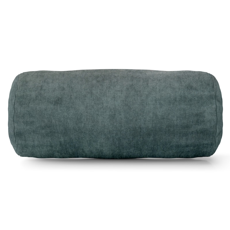 Majestic Home Goods Villa Velvet Round Bolster Throw Pillow - Villa Azure