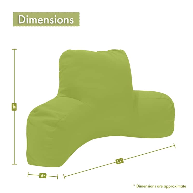 Majestic Home Goods Faux Suede Reading Bed Pillow 33 X 6 X 18