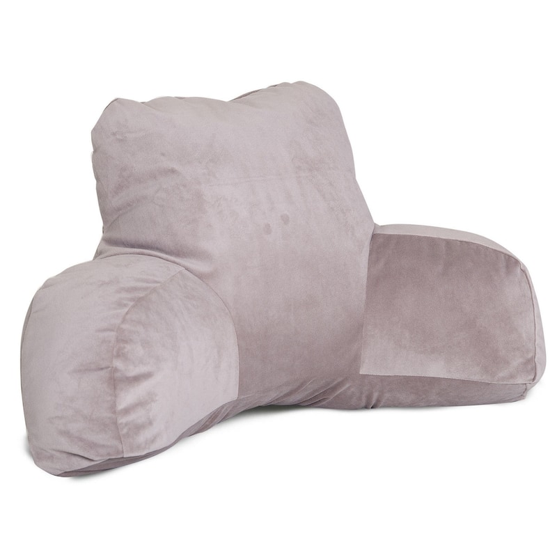Majestic Home Goods Faux Suede Reading Bed Pillow 33 X 6 X 18 - Steel