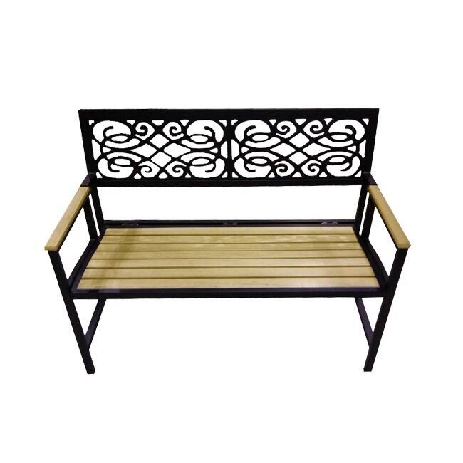 Folding Bench with Natural Wood Tone Slats