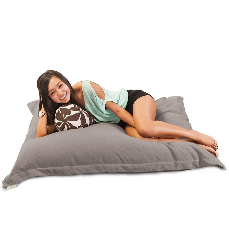Majestic Home Goods Wales Oversized Floor Plush Pillow 54 in L x 44 in W x 12 in H - Gray