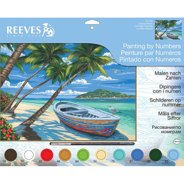 Paint By Number Kit 12X16 Tropical Beach   Shopping   The