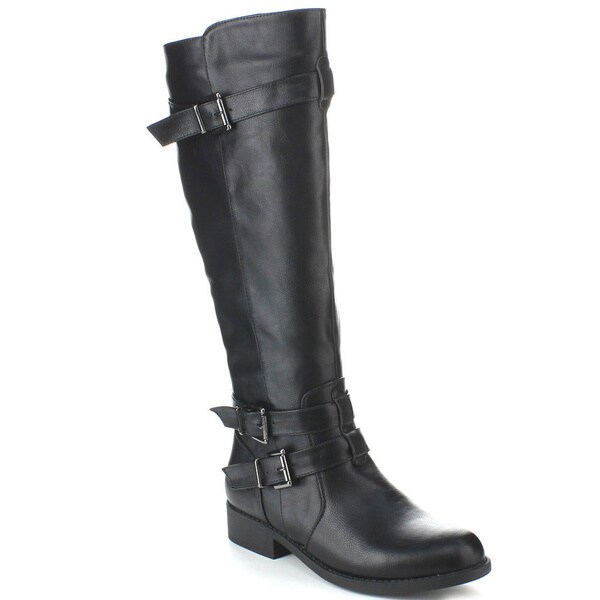 Bonnibel 'Aston-1' Women's Buckle Ankle Strap Knee-high Boots ...