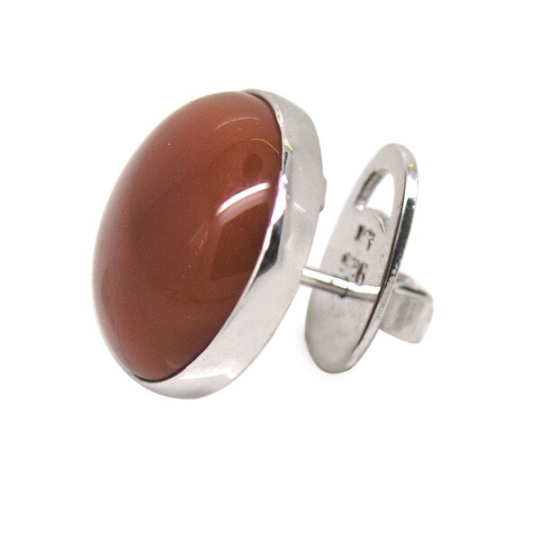 De An Sterling Silver Round Cut Natural Red Agate Earrings De An Sterling Silver Round Cut Natural Red Agate Earrings