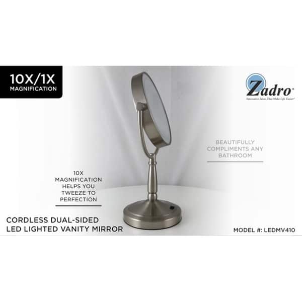 Shop Zadro Next Generation Cordless Led Lighted Vanity Mirror Overstock 9552113
