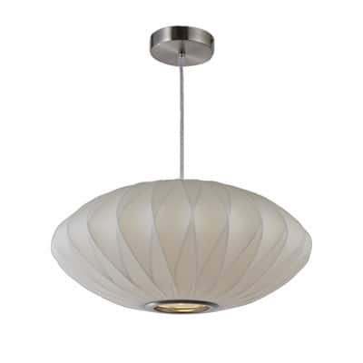 18 in White 1-Light Oval Pendant