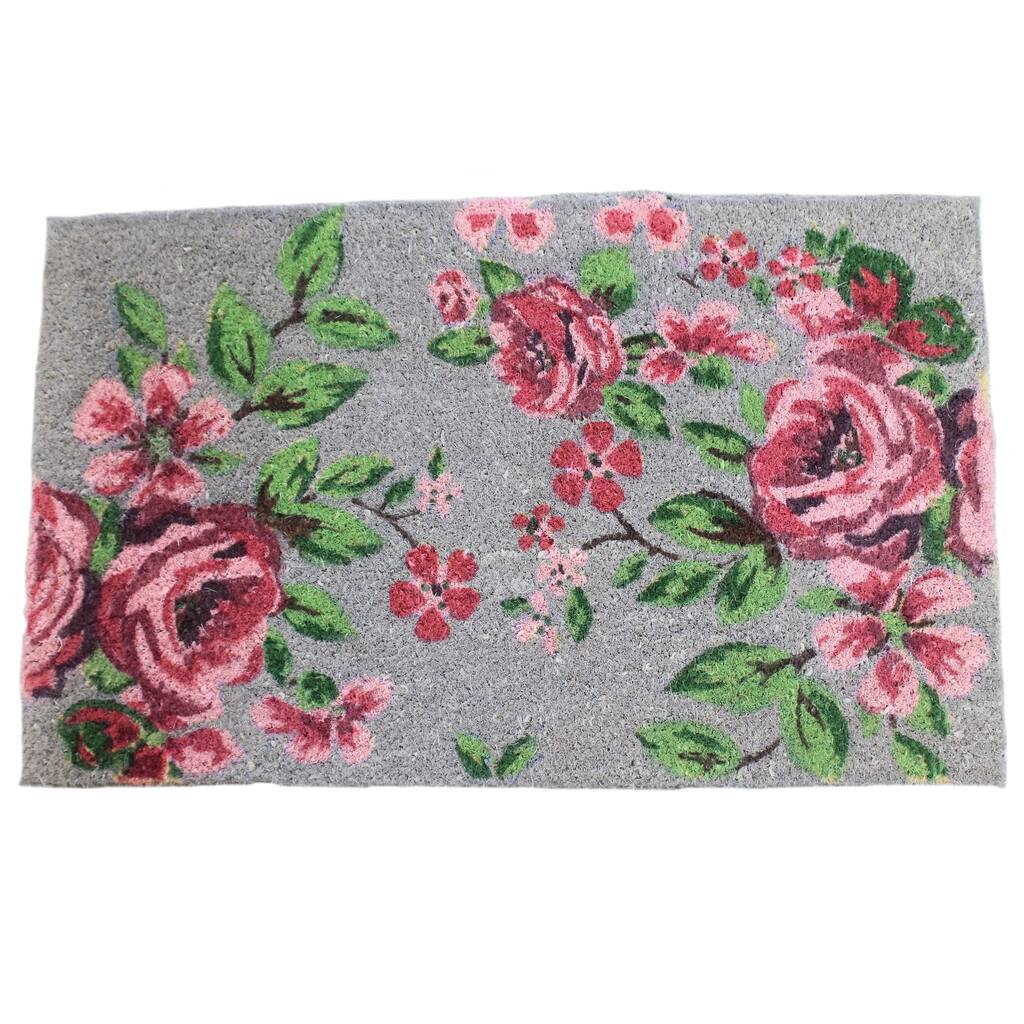 First Impression Printed Coir Floral Doormat (1'6 x 2'6)