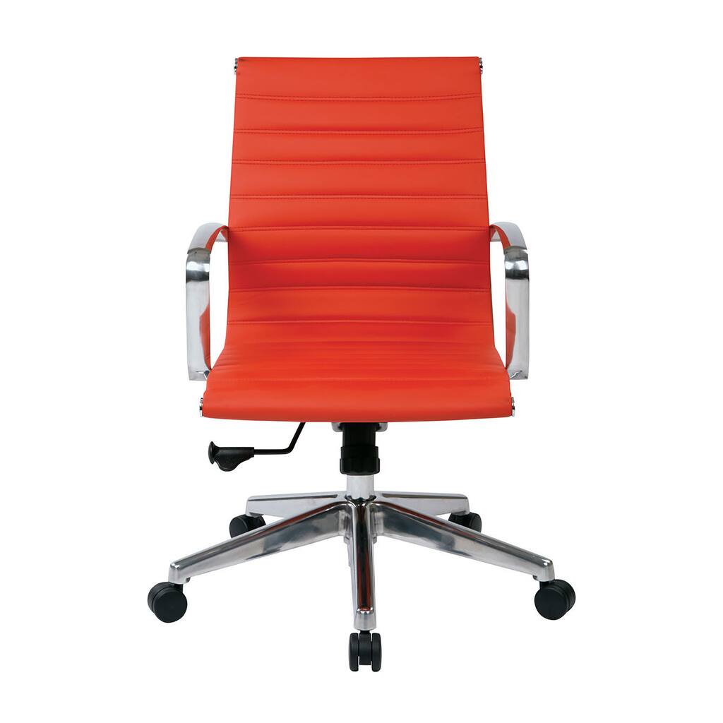 Mid Back Red Bonded Leather Chair