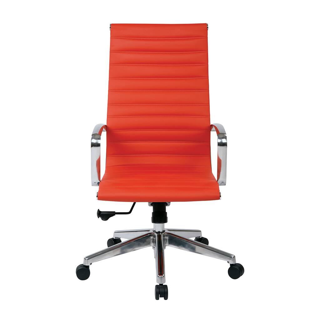 High-Back Red Eco Leather Chair