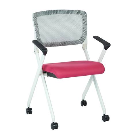 Folding Chair with Flex Back and Fabric Mesh Seat (Set of 2)