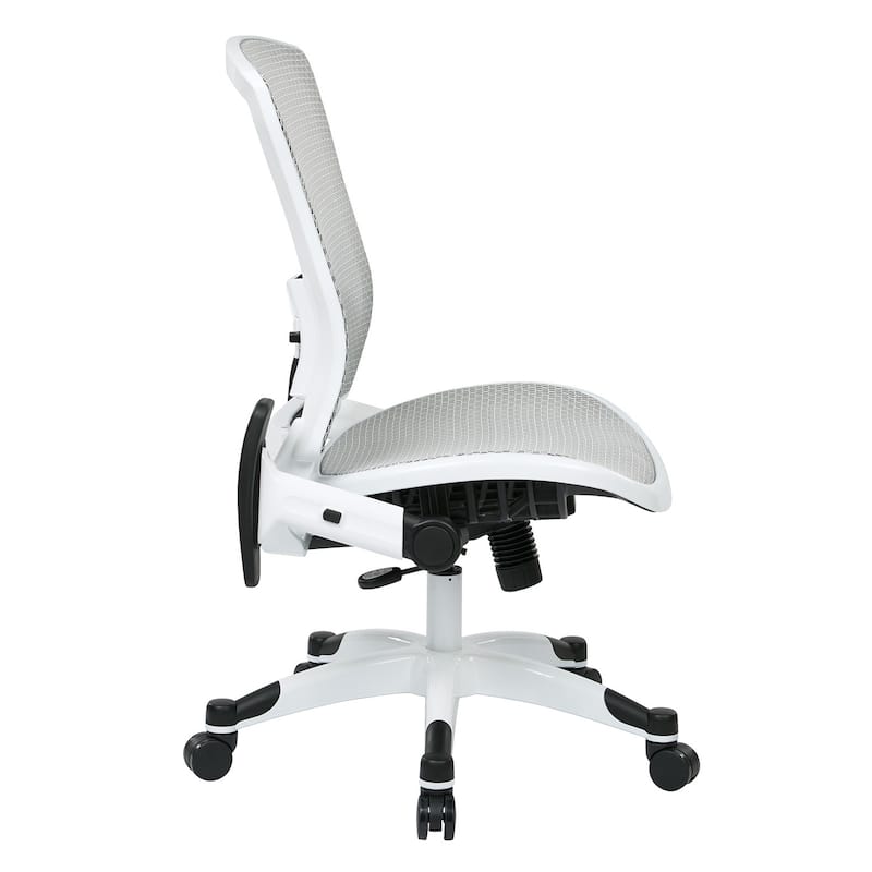 White Frame Office Chair with Padded Mesh Seat and Back