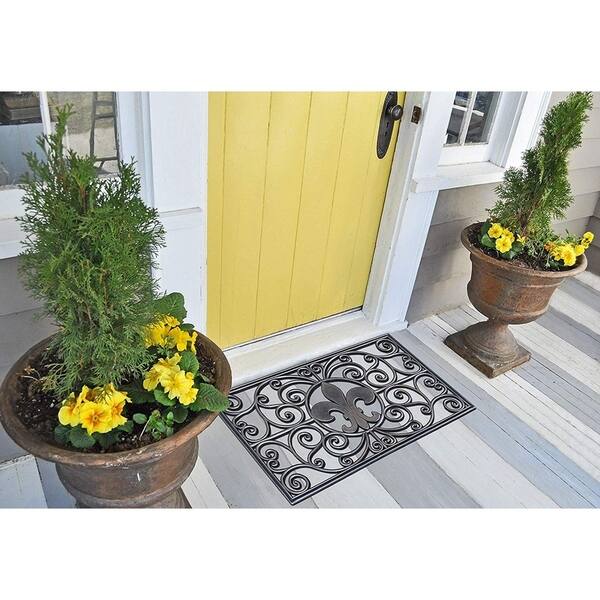 Shop First Impression Rubber Grill Fleur De Lis Doormat 18 X 30