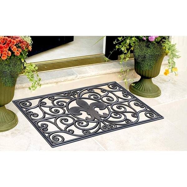 Shop First Impression Rubber Grill Fleur De Lis Doormat 18 X 30