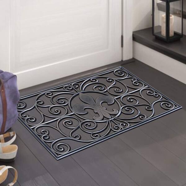 Shop First Impression Rubber Grill Fleur De Lis Doormat 18 X 30