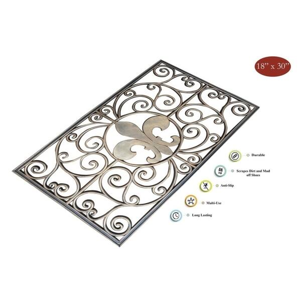 Shop First Impression Rubber Grill Fleur De Lis Doormat 18 X 30