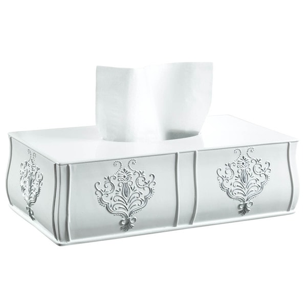 Vintage White Rectangular Tissue Box