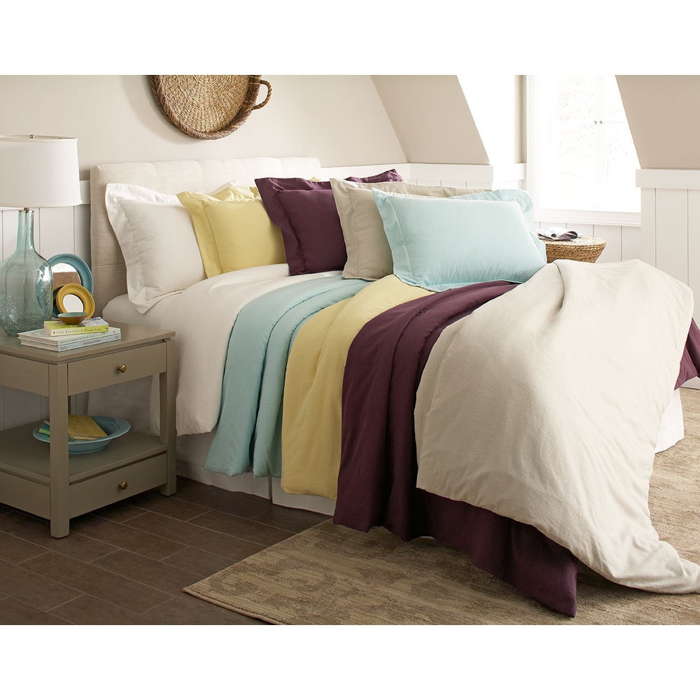Pointehaven 200 GSM Solid Superior Flannel Soft Cotton Oversized Duvet Sets