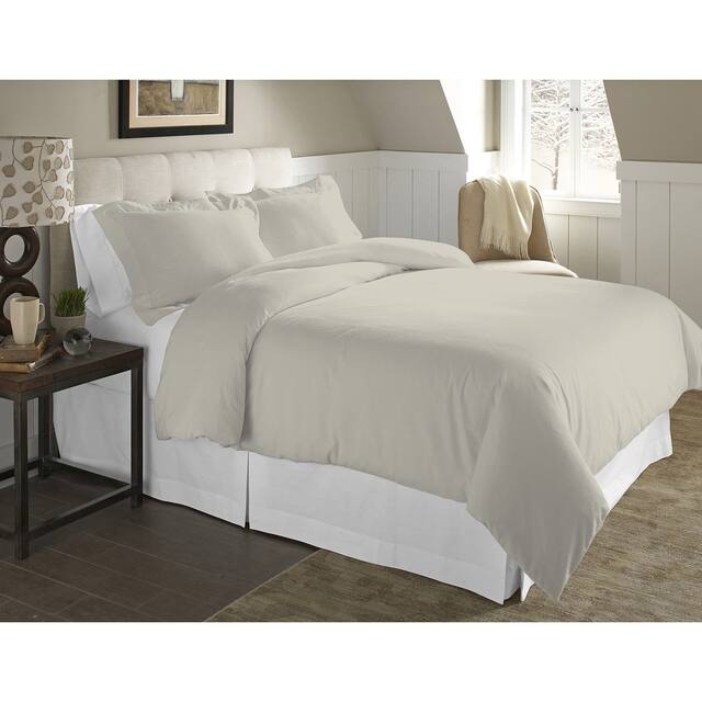 Pointehaven 200 GSM Superior Flannel Solid Color Duvet Cover Set - Lagoon - King/California King/California King - 3 Piece