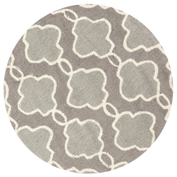Shop Handhooked Charlotte Grey Round Rug (3'0 Round) On Sale Free
